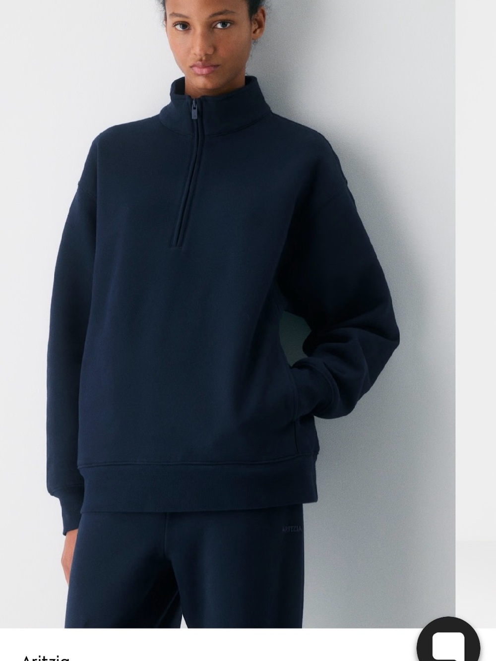 Aritzia Half-zip sweatshirt &Mini Shorts Set - Picture 2 of 2